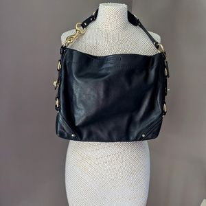 Authentic black leather Coach handbag